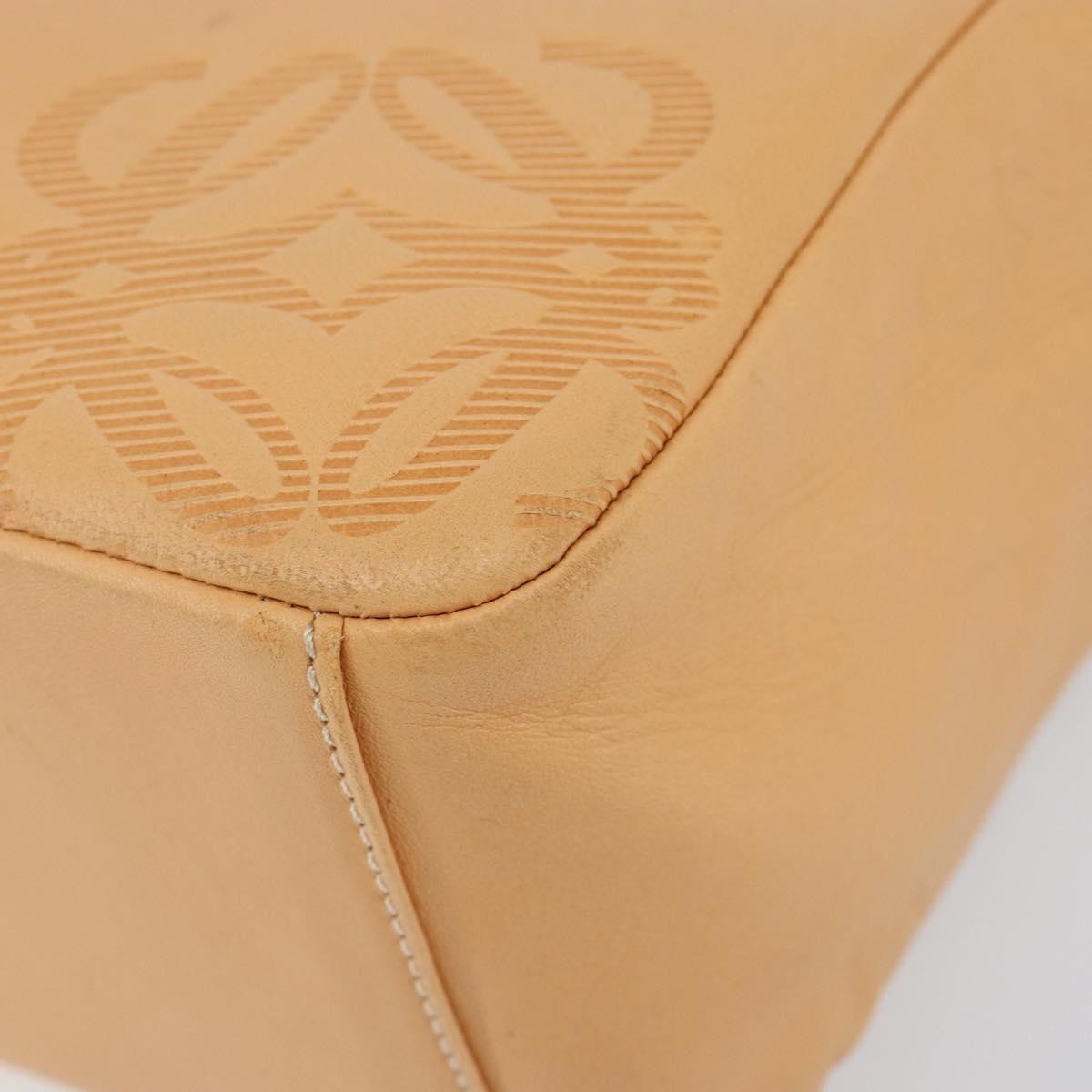Loewe Anagram handbag Leather, BEIGE, LEATHER, Handbag