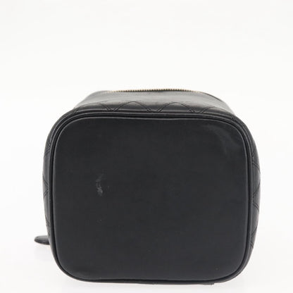 Chanel Vanity pouch Leather, BLACK, LEATHER, Toiletry Case