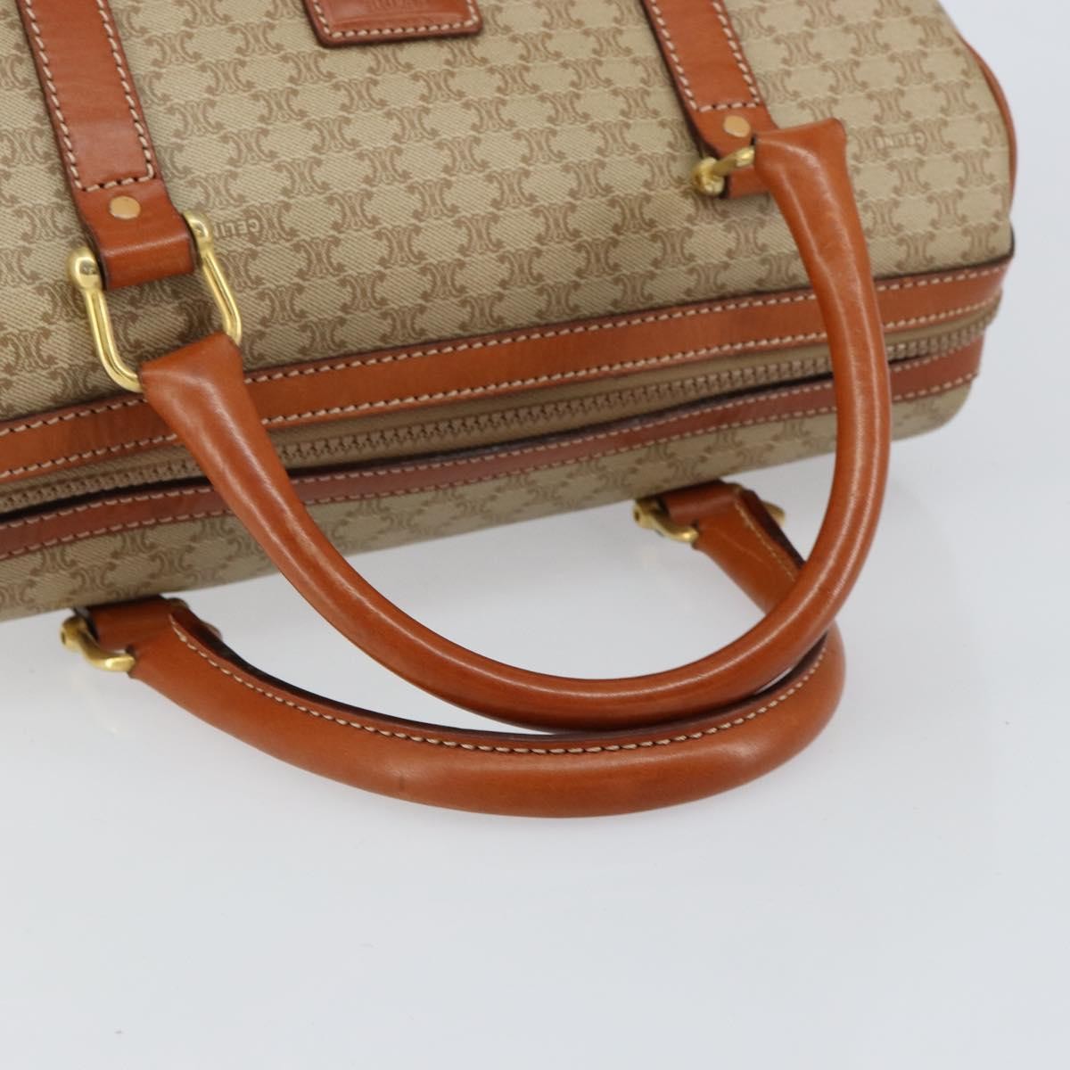 Celine Macadam Handbag Macadam with leather, BEIGE, PVC, Handbag