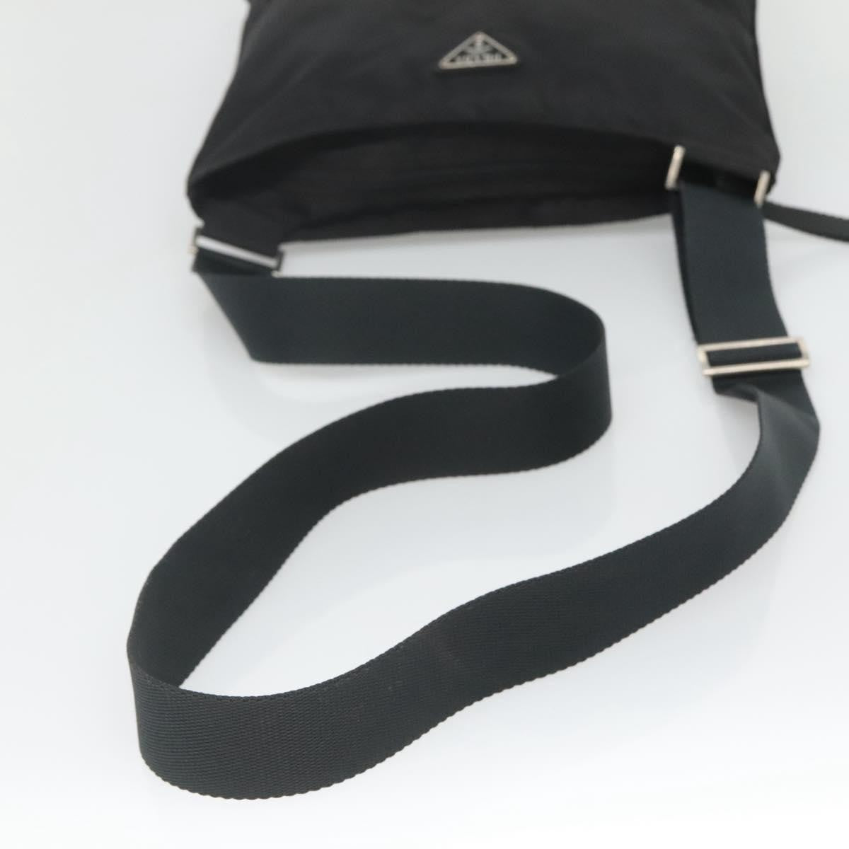 Prada Flat Messenger Bag Tessuto, BLACK, NYLON, Shoulder bag