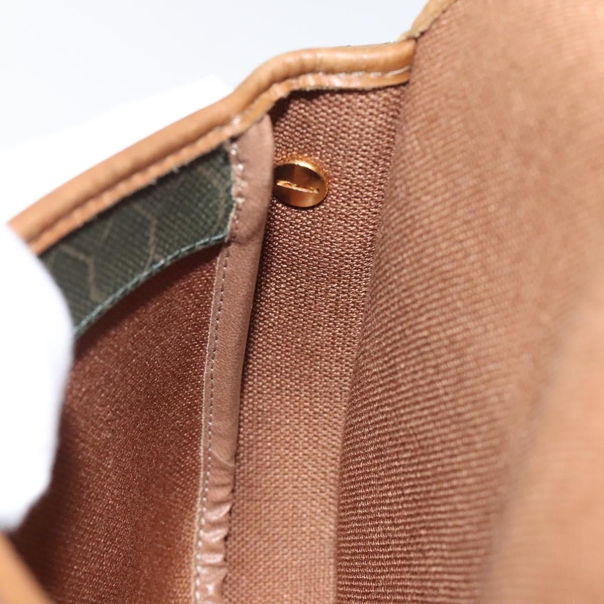 Christian Dior Vintage Honeycomb Flap Crossbody Bag Coated Canvas, BROWN, CANVAS, Crossbody bag