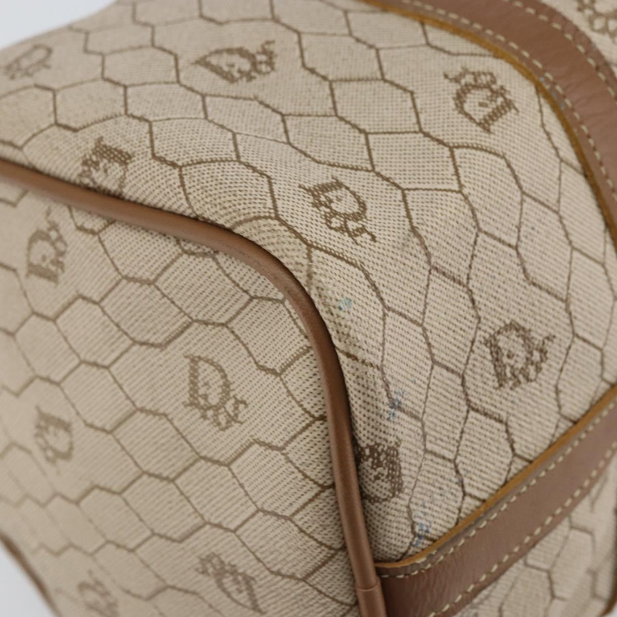 Christian Dior Vintage Honeycomb Boston bag Canvas and Leather, BEIGE, CANVAS, Travel bag