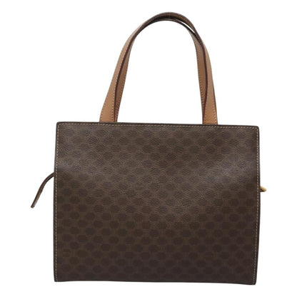 Celine Vintage Macadam Handbag Canvas and Leather, BROWN, CANVAS, Handbag