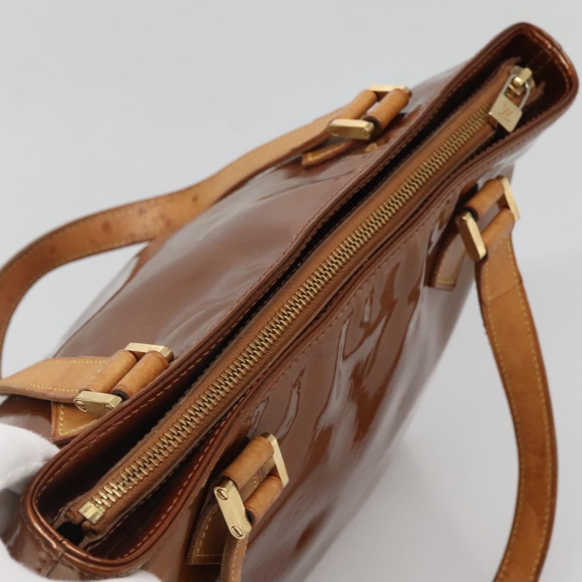 Louis Vuitton Houston Handbag Monogram Vernis, BROWN, PATENT_LEATHER, Handbag