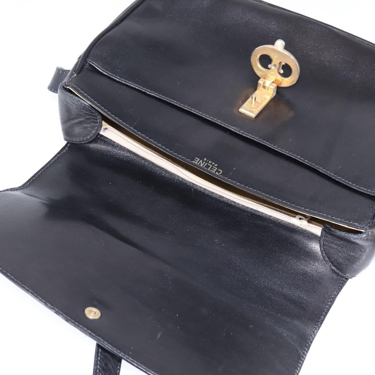 Celine Vintage Triomphe Shoulder Bag Leather, BROWN, LEATHER, Shoulder bag