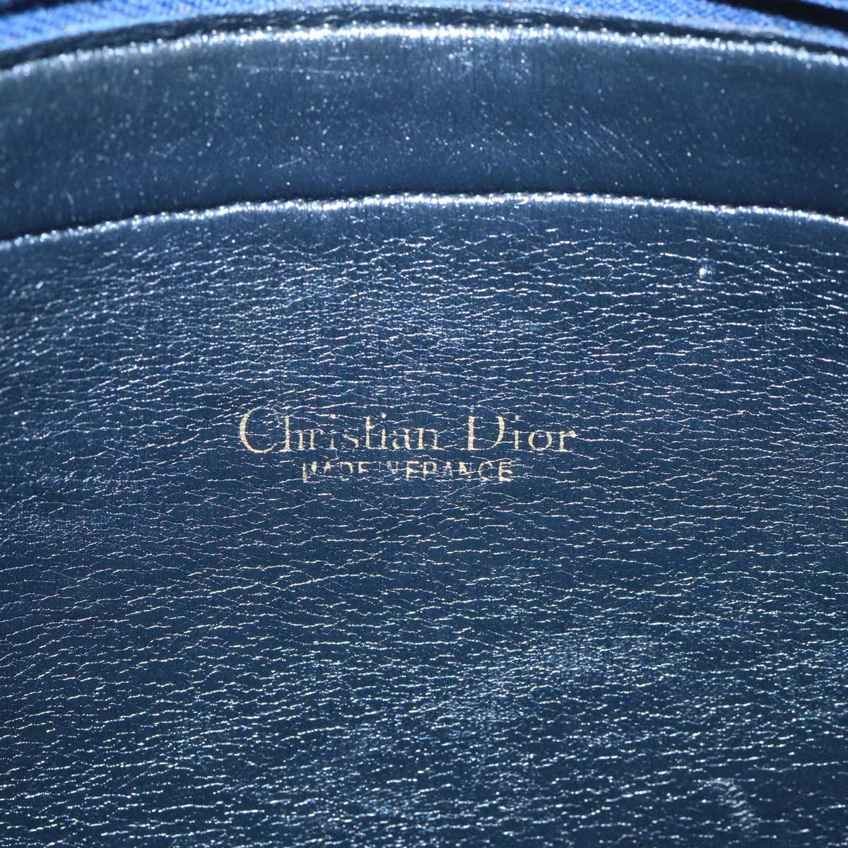 Christian Dior Vintage Trotter Shoulder Bag Canvas, NAVY, CANVAS, Shoulder bag