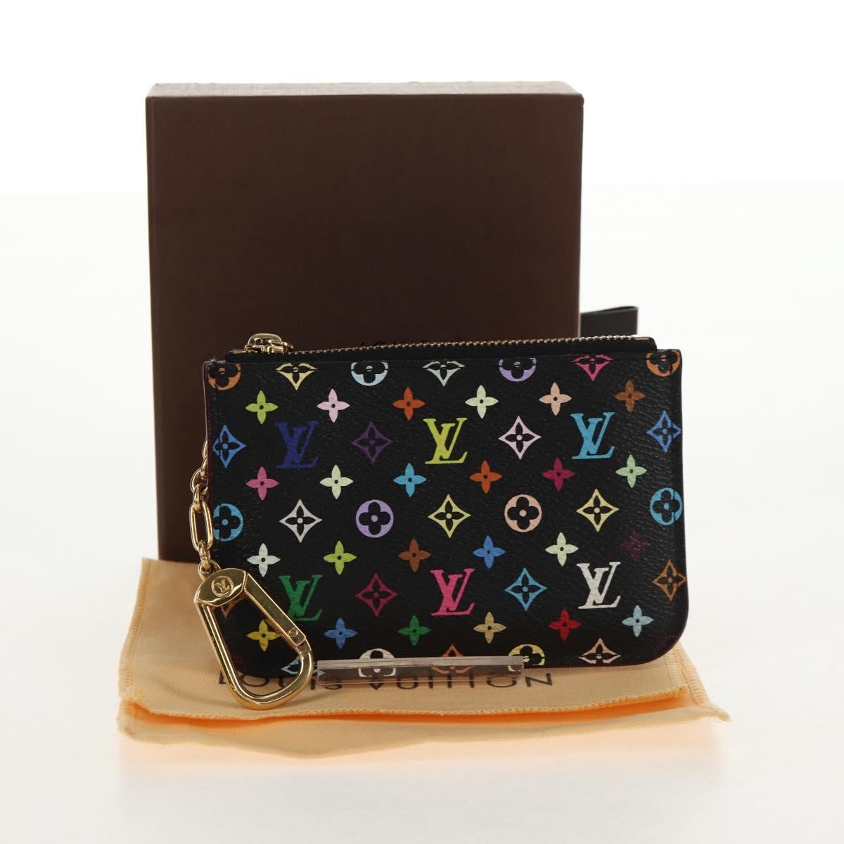 Louis Vuitton Pochette clés NM Monogram Multicolor Canvas, BLACK, CANVAS, Wallets