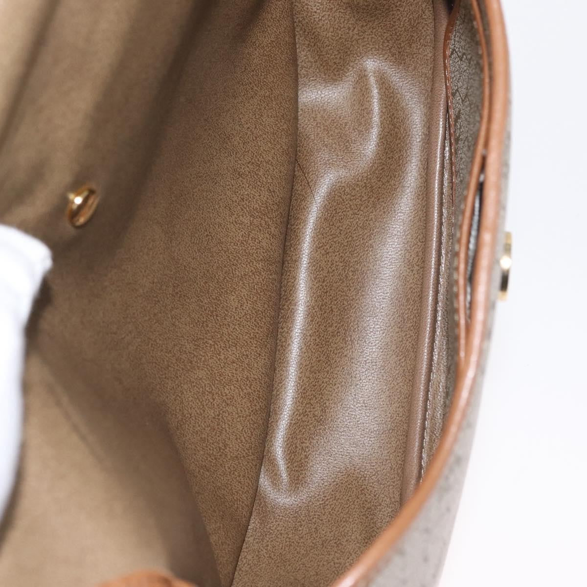 Christian Dior Vintage Honeycomb Shoulder Bag Canvas and Leather, BEIGE, CANVAS, Shoulder bag