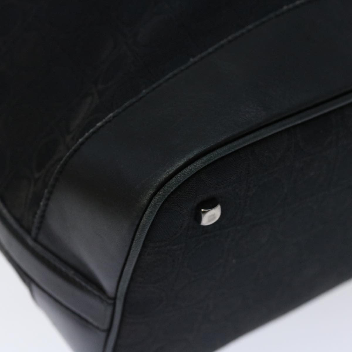 Salvatore Ferragamo Vintage Shoulder Bag Canvas, BLACK, CANVAS, Shoulder bag