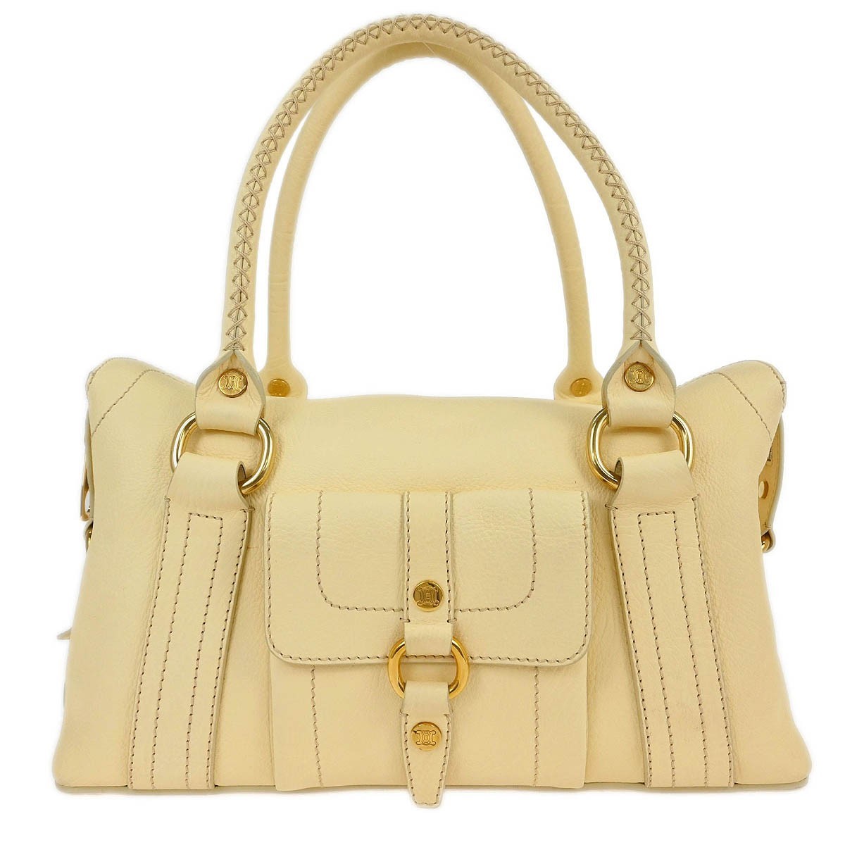 Celine Handbag Leather, ECRU, LEATHER, Handbag