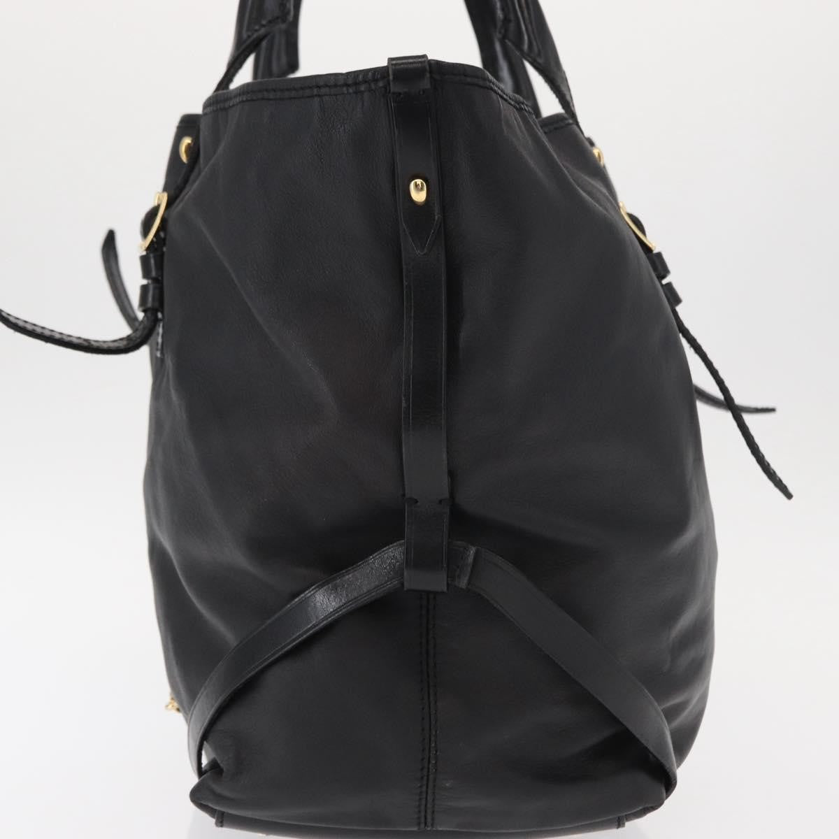 Burberry Vintage Tote Leather, BLACK, LEATHER, Tote bag