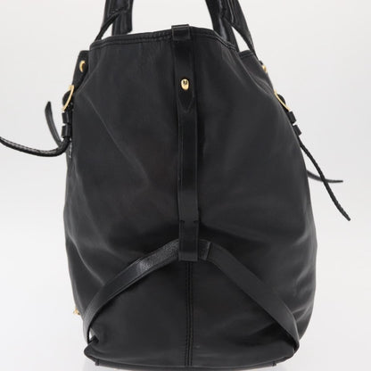 Burberry Vintage Tote Leather, BLACK, LEATHER, Tote bag