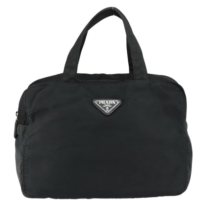 Prada Vintage Zip Handbag Tessuto, BLACK, NYLON, Handbag