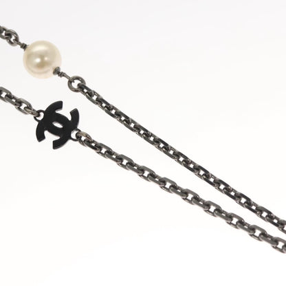 Chanel CC Pearl Necklace Faux Pearls and Metal, WHITE, METAL, Necklace