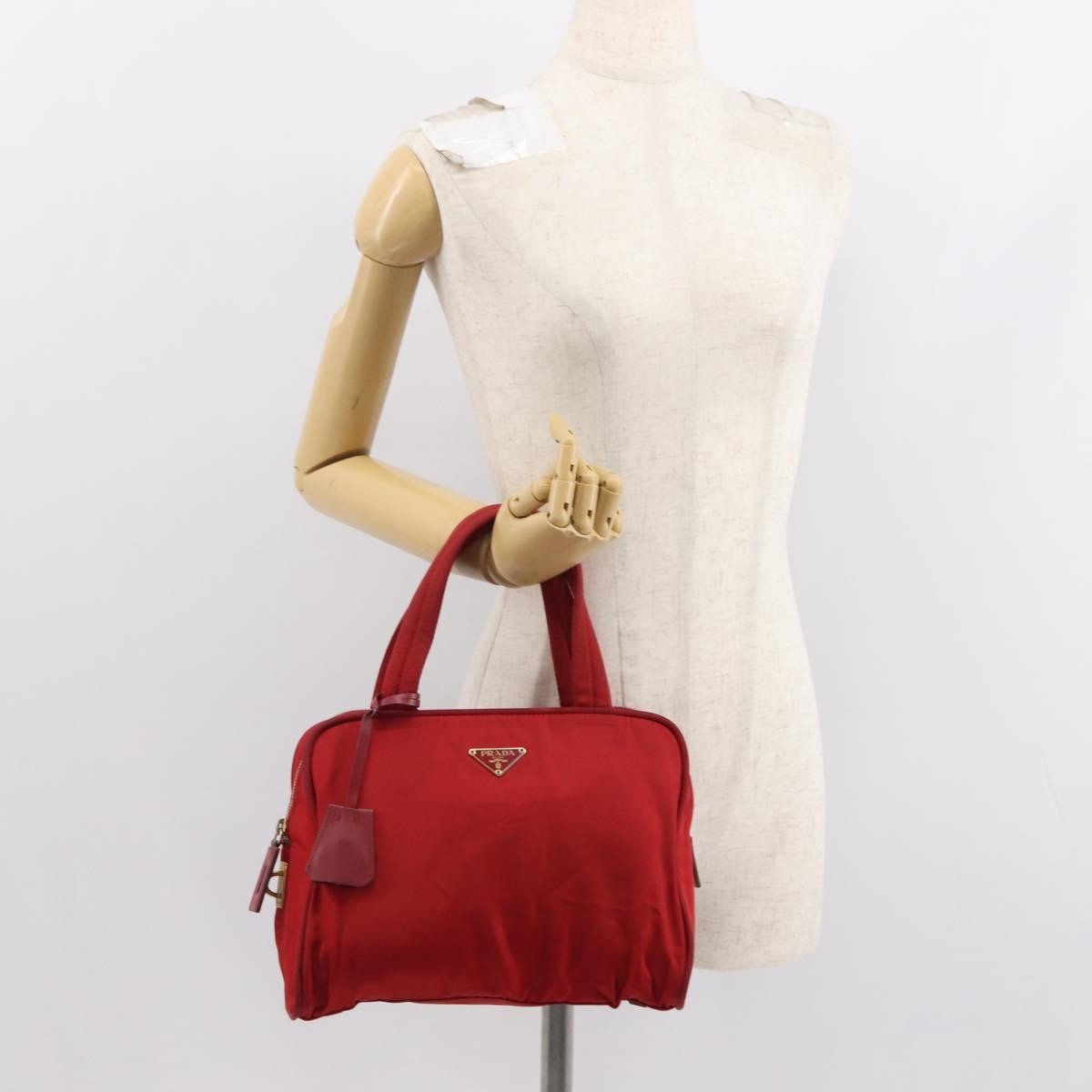 Prada Zip Around Tote Tessuto, RED, NYLON, Handbag