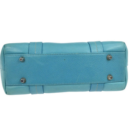 Christian Dior Vintage Tote Leather, TURQUOISE, LEATHER, Tote bag