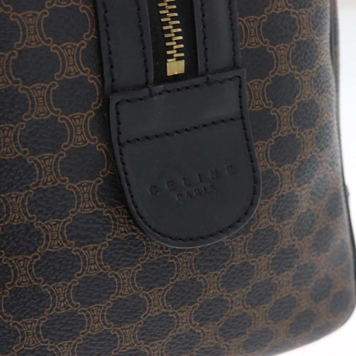 Celine Vintage Duffle Bag Macadam Coated Canvas, Black, Canvas, Handbag