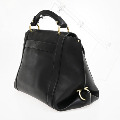 Salvatore Ferragamo Sofia Satchel Leather, BLACK, LEATHER, Handbag
