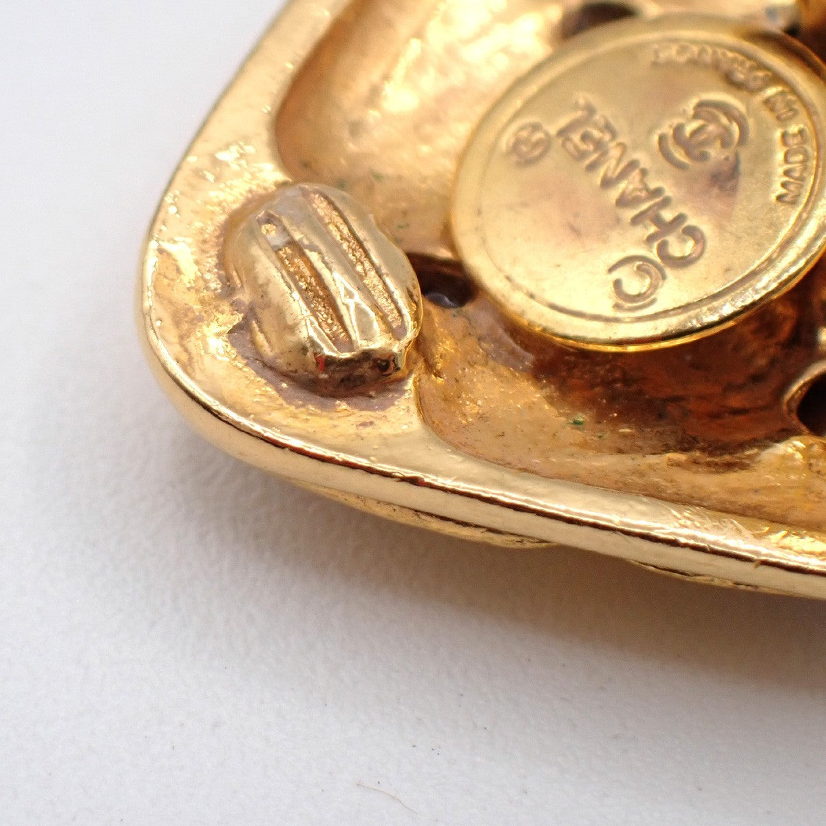 Chanel Vintage CC Diamond Shape Clips-On Earrings Gold-Plated, GOLD, GOLD_PLATED, Earrings