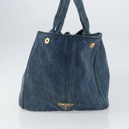 Prada Canapa Open Tote Denim, BLUE, CANVAS, Tote bag