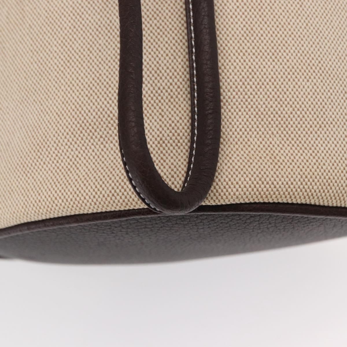 Hermes Sac Marin Recif Drawstring Bag Toile with Leather, BEIGE, CANVAS, Shoulder bag