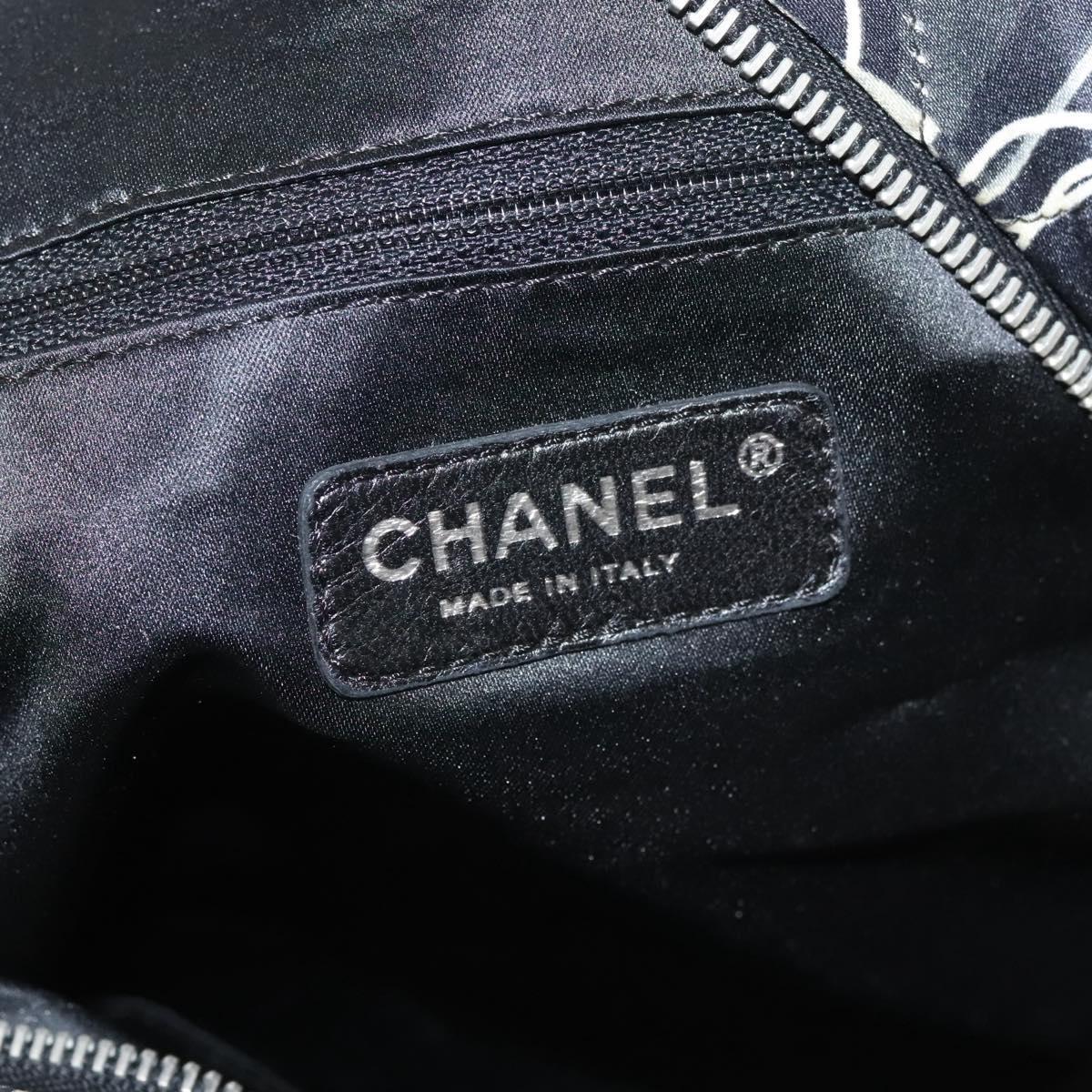 Chanel Kaleidoscope Chain Tote Quilted Printed Satin, BLACK, SILK, Shoulder bag