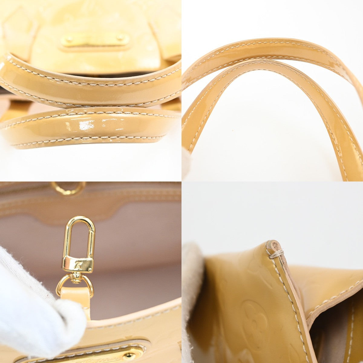 Louis Vuitton Wilshire Handbag Monogram Vernis, BEIGE, PATENT_LEATHER, Handbag