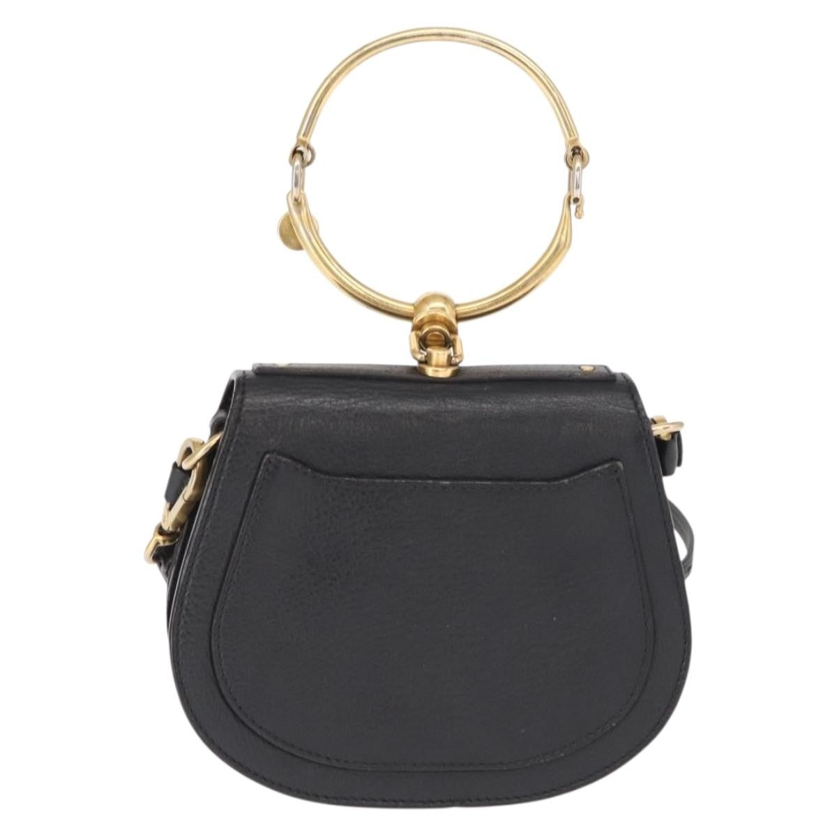Chloe Nile Crossbody Bag Leather, BLACK, LEATHER, Handbag