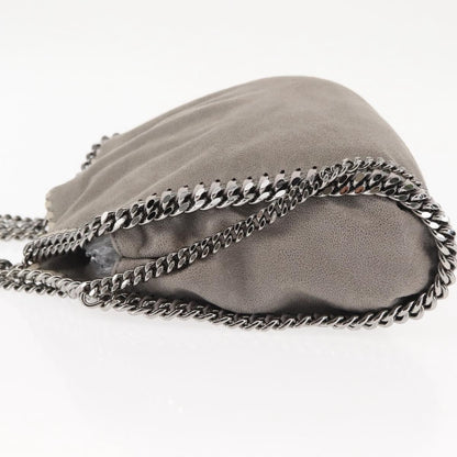 Stella McCartney Falabella Fold Over Crossbody Bag Shaggy Deer, GRAY, POLYESTER, Crossbody bag