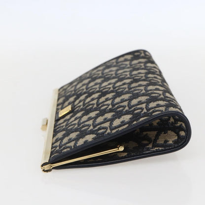 Christian Dior Vintage Trotter Pouch Canvas, NAVY, CANVAS, Clutche & pouche