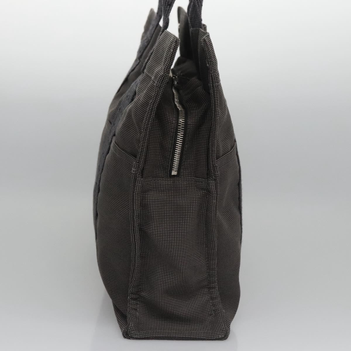 Hermes Fourre-tout Herline Canvas, GRAY, CANVAS, Tote bag