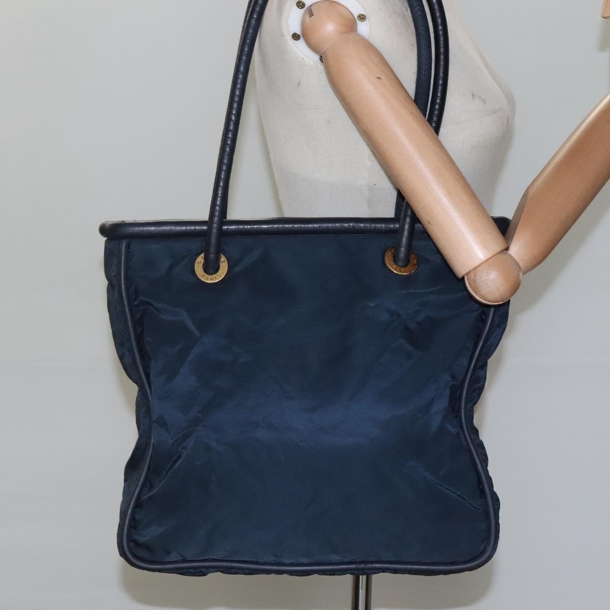 Celine Circle Logo Handbag Nylon, Navy, Nylon, Tote Bag