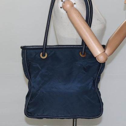 Celine Circle Logo Handbag Nylon, Navy, Nylon, Tote Bag