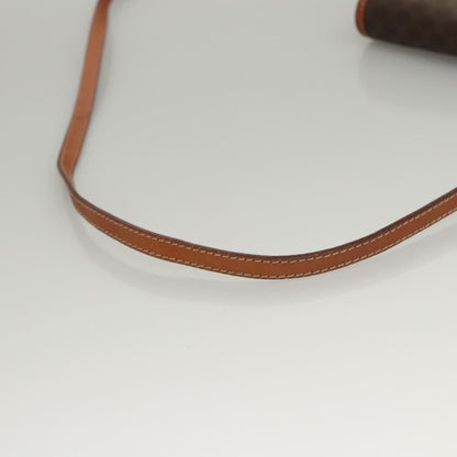 Celine Vintage Macadam Shoulder Bag Canvas and Leather, Brown, Canvas, Shoulder Bag
