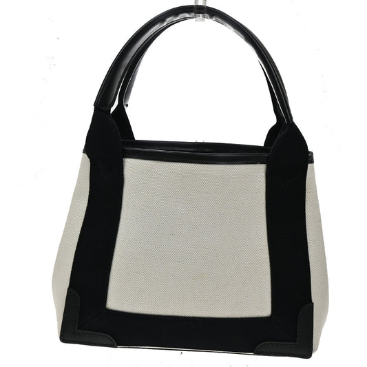 Balenciaga Navy Cabas Canvas with Leather, BEIGE, CANVAS, Bag