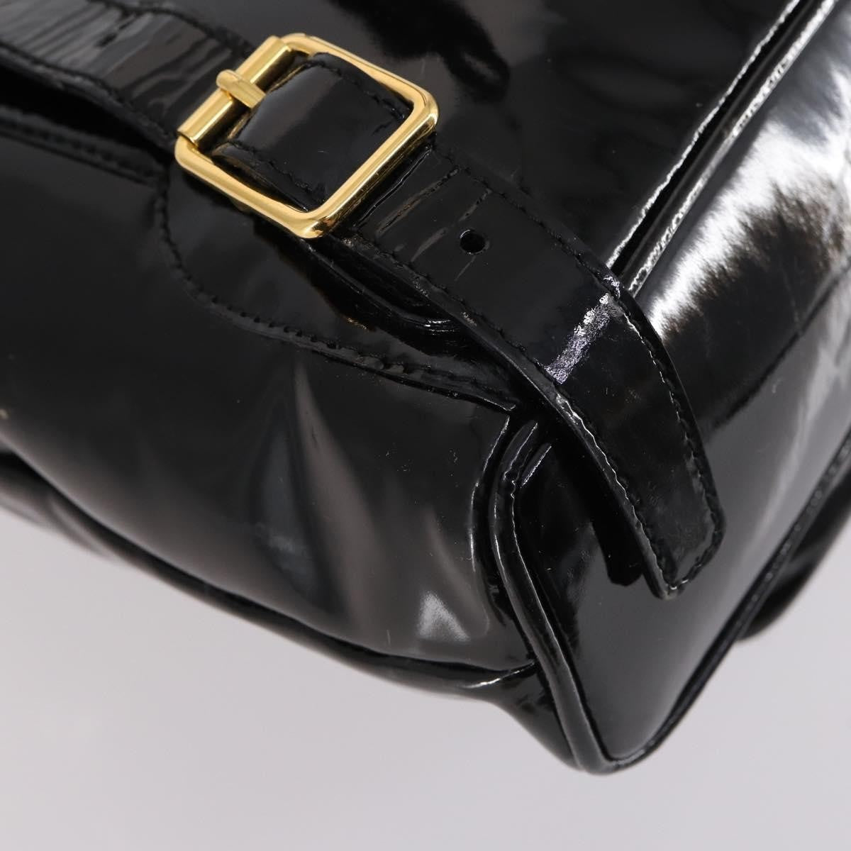 Gucci Vintage Bamboo Backpack Patent, BLACK, PATENT_LEATHER, Backpack