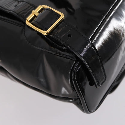 Gucci Vintage Bamboo Backpack Patent, BLACK, PATENT_LEATHER, Backpack