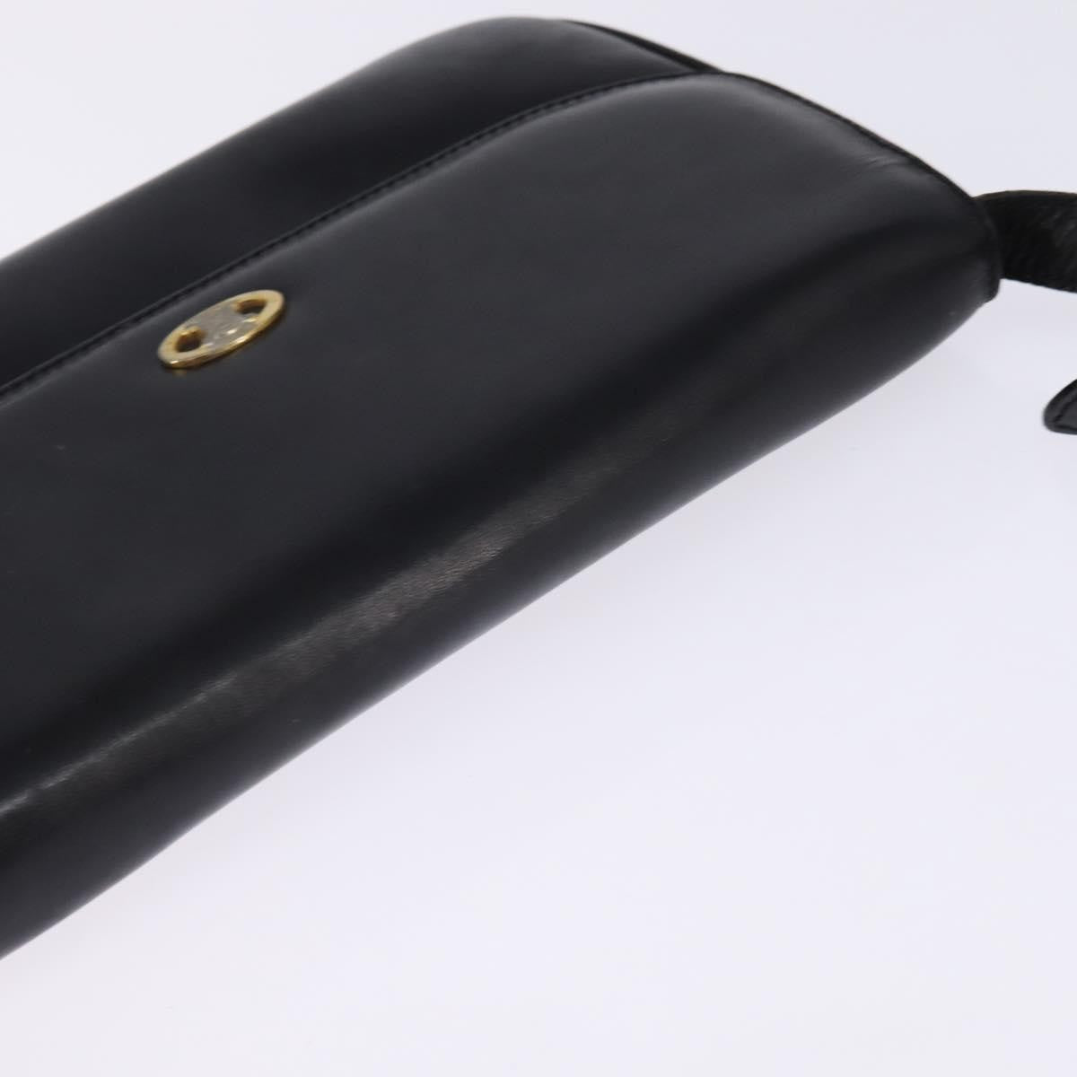 Celine Vintage Triomphe Shoulder Bag Leather, BLACK, LEATHER, Shoulder bag