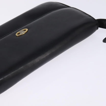 Celine Vintage Triomphe Shoulder Bag Leather, BLACK, LEATHER, Shoulder bag