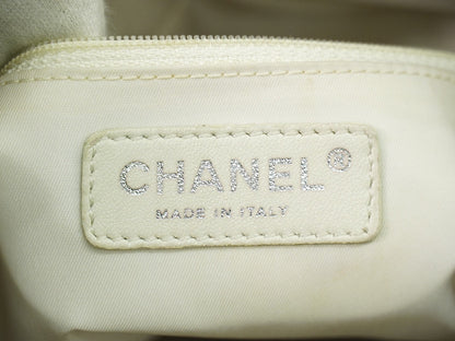 Chanel Biarritz Tote Quilted Coated Canvas, METALLIC, CANVAS, Tote bag
