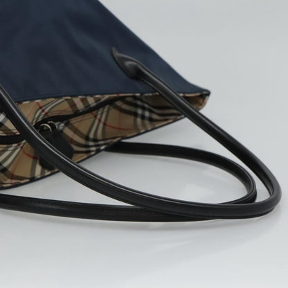 Burberry Nova Check Tote Nylon, NAVY, NYLON, Tote bag