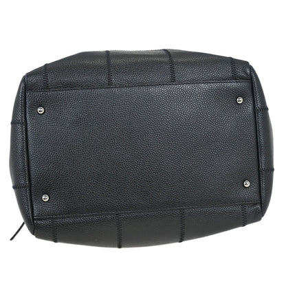 Chanel Square Stitch Bowler Bag Quilted Caviar, Black, Leather, Shoulder Bag