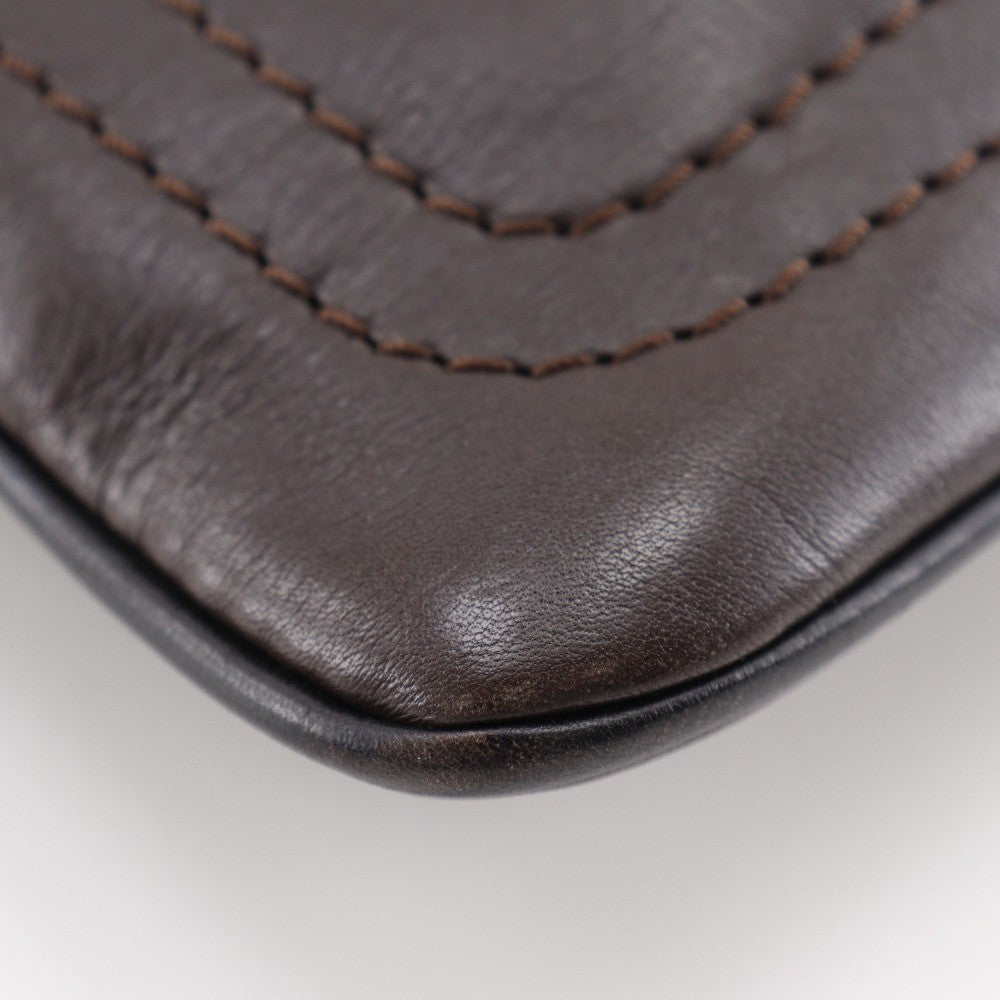 Louis Vuitton Sac Plat Crossbody Bag Utah Leather, BROWN, CALFSKIN, Shoulder bag