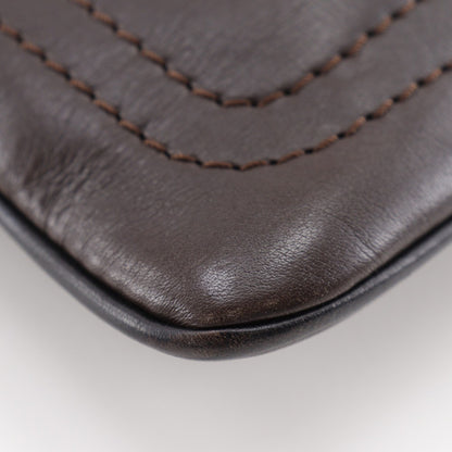 Louis Vuitton Sac Plat Crossbody Bag Utah Leather, BROWN, CALFSKIN, Shoulder bag