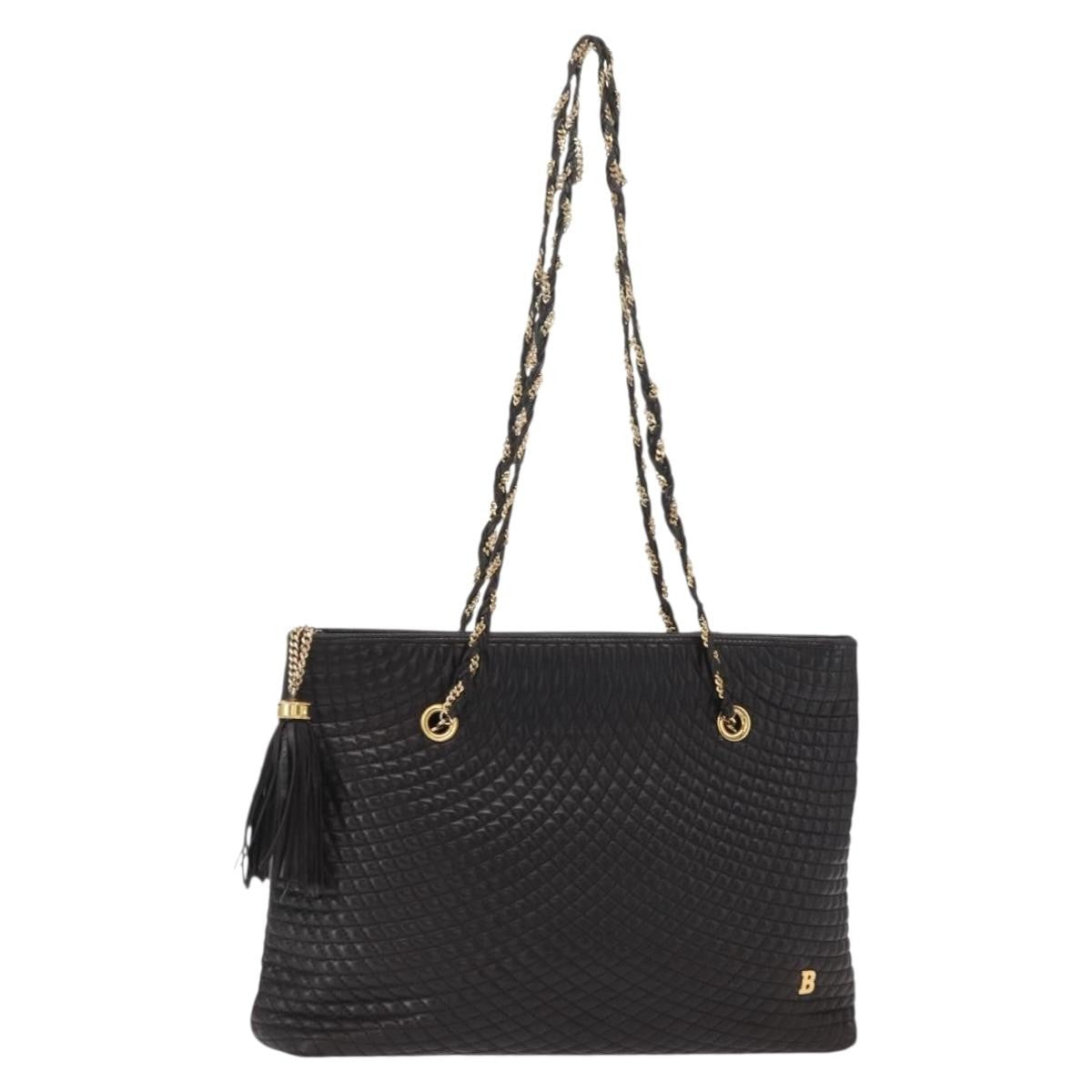 Bally Vintage Shoulder Bag Leather, BLACK, LEATHER, Shoulder bag