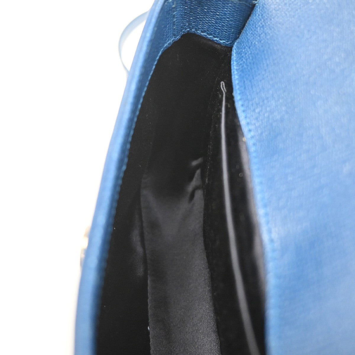 Saint Laurent Chyc Flap Bag Leather, NAVY, LEATHER, Shoulder bag