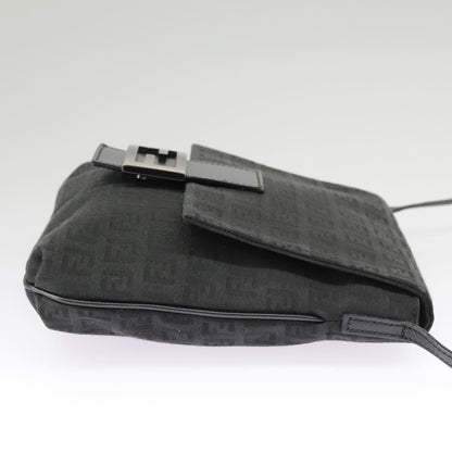 Fendi Mamma Baguette Shoulder Bag Canvas, BLACK, CANVAS, Shoulder bag