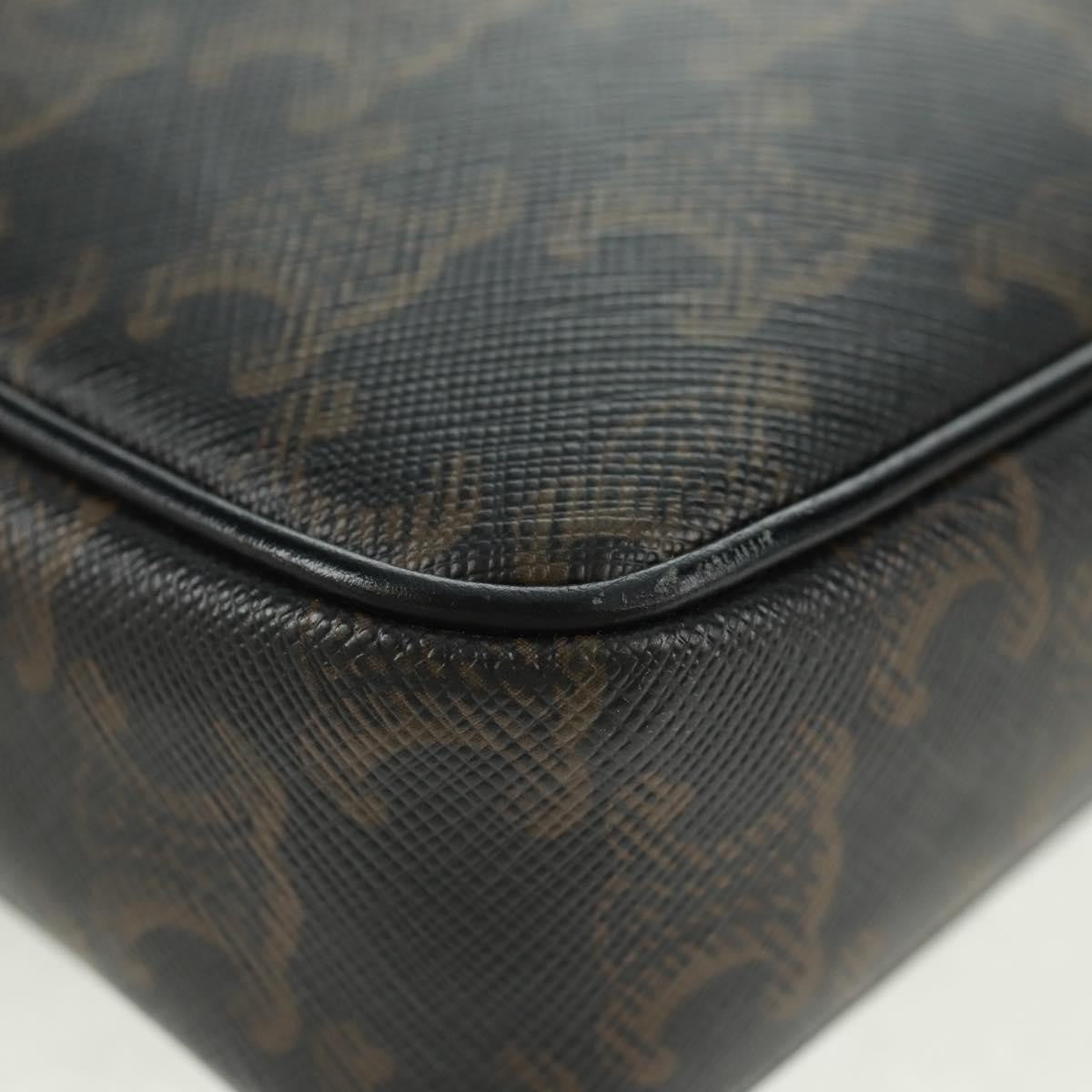 Celine Logo Messenger Bag Triomphe Coated Canvas, Black, PVC, Shoulder Bag