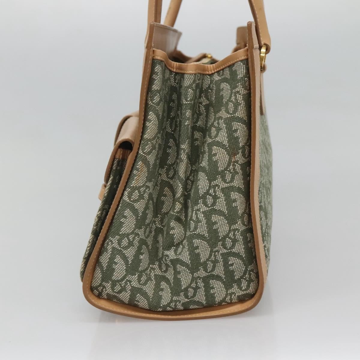 Christian Dior Vintage Trotter Double Pocket Tote Diorissimo Canvas, KHAKI, CANVAS, Tote bag
