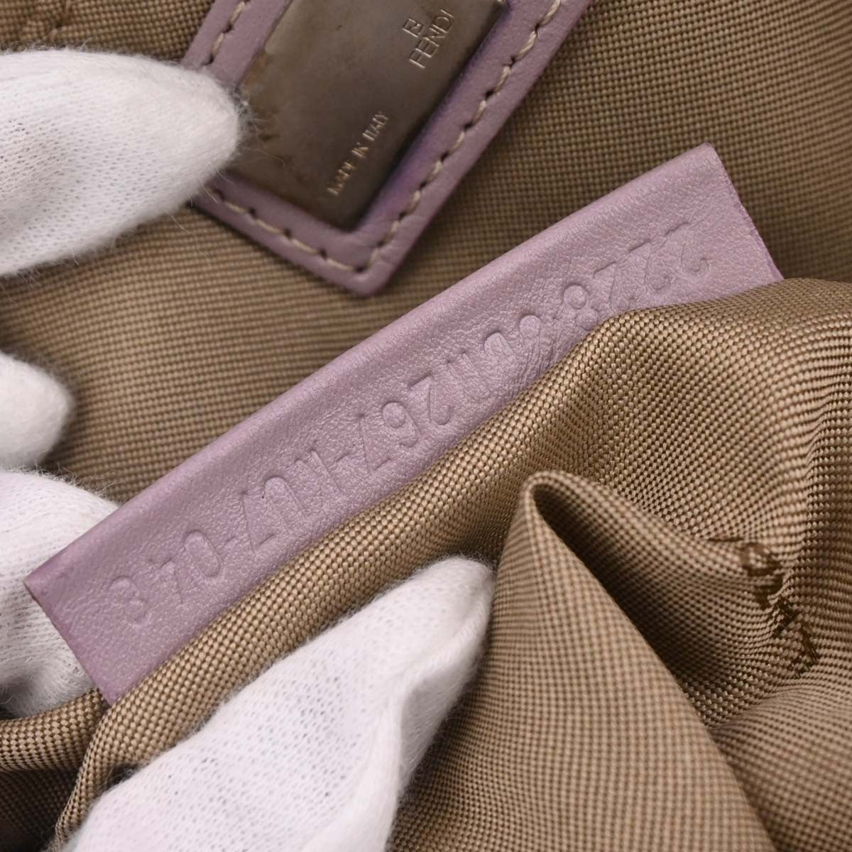 Fendi Pochette Shoulder Bag Zucchino Canvas, PURPLE, CANVAS, Shoulder bag